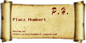 Placz Humbert névjegykártya